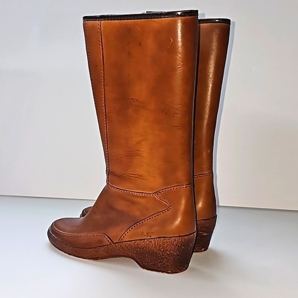 Vintage Sears Rainboots Boots Sherpa Fleece Side Zip Waterproof USA Brown Tan 7 - Picture 6 of 16